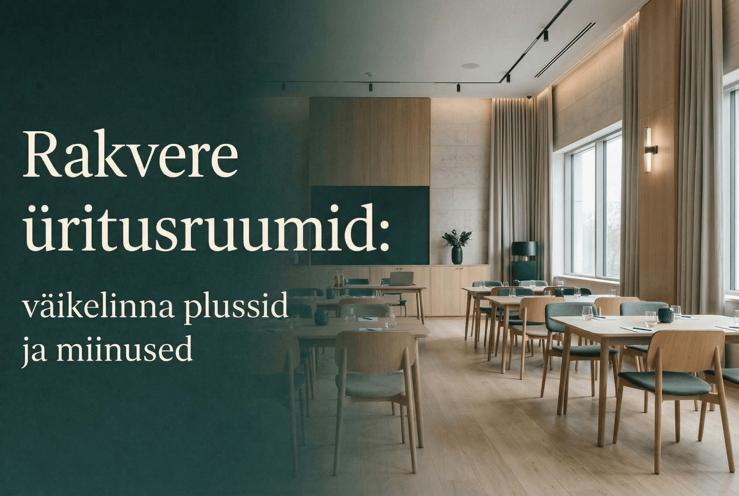 Rakvere modernne üritusruum Eventi.ee artikli hero pildil teemal väikelinna plussid ja miinused